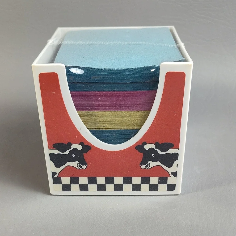 Vintage Lisa Frank Stationery‎ Cube Cow Checkered Milk #P531 RedBlack NEW SEALED